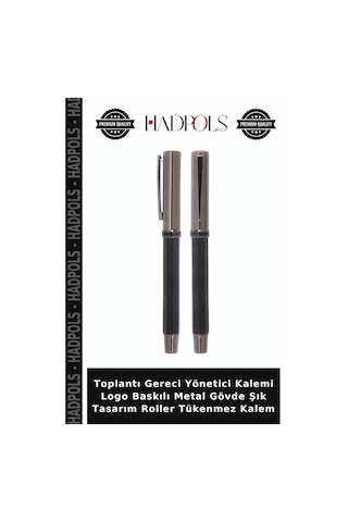 Toplantı Gereci Yönetici Kalemi Logo Baskılı Metal Gövde Şık Tasarım Roller Tükenmez Kalem Diğer
