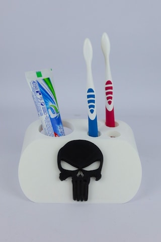 The Punisher - Dekoratif Diş Fırçalık Beyaz