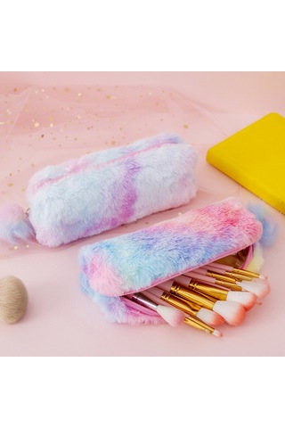 Spring Yarıcıkalem Kutusu Degrade Peluşocagal Kalemçantası Mor - Pembe