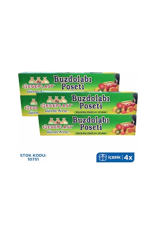 Egeplast Büyük Boy Buzdolabı Poşeti 20'Li 4 Paket 30X45 Cm Egeplast Büyük Boy Buzdolabı Poşeti 20'Li 4 Paket 30X45 Cm