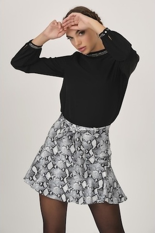 Shahiqa Kadın Desenli Volanlı Etek