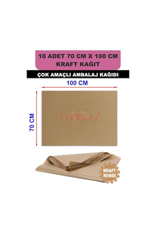 10 Adet 70cm X 100cm 100 Gr. Kraft Ambalaj Kağıdı, Çeyiz Ev Eşyası Hediye Ürün Paketleme, Çocuk Etkinlikleri