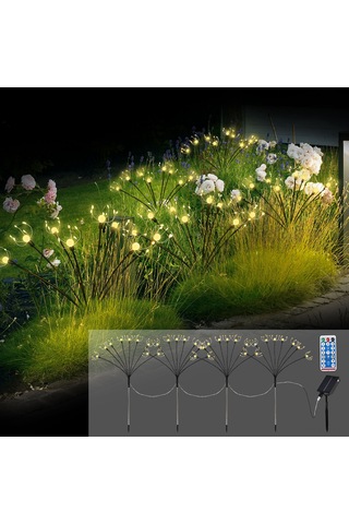 Xiyyadms Güneş Enerjili 8 Aniyelik Işık, Abs Malzeme, 37cm Yükseklik, 8-12 Saat Çalışma Süresi - 2 Adet Toprak Soketli Çimen Lambası