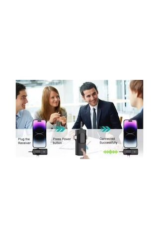 Lenovo Tab M11 Tb330fu Uyumlu İkili Kablosuz Yaka Mikrofonu 3.5mm Aux