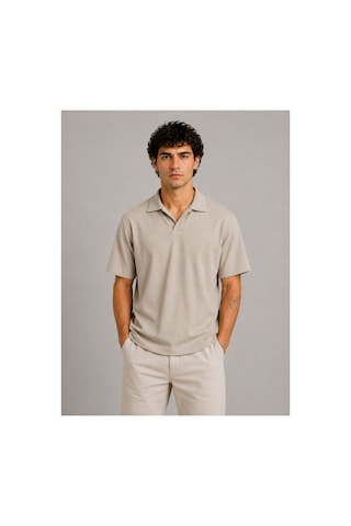 Parshey Regular Fit Fitilli Patlı Polo Yaka Erkek Tişört Premium Ottoman Kumaş Bej