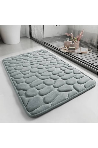 Banyo Dekoru İçin Hafızalı Kaydırmaz Gri Banyo Paspası Diğer