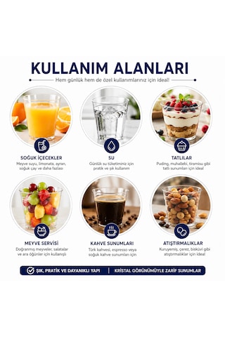 Kristal Plastik Bardak 180-200 Cc 50 Adet Şeffaf Sert Tek Kullanımlık Bardak Su Meşrubat Içecek Servis Bardağı