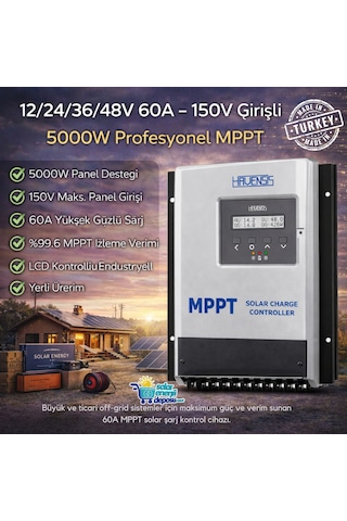 Havanesis Solar-60amps-150 12/24/36/48v 60a Mppt Şarj Kontrol Cihazı S60amps