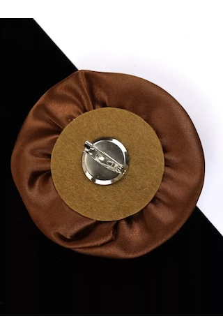 Slubov'u Kadın Çiçek Kumaş Broş 242900781 Kahverengi