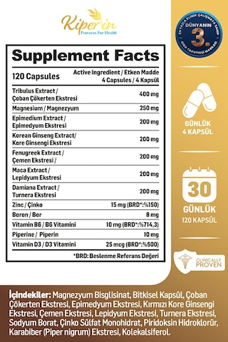 Kiperin Alpha Man | Premium Erkek Formula | 120 Kapsül