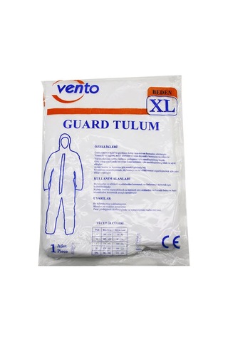 İş Yeleği Vento Xl Guard Koruyucu Tulum Beyaz - Hafif - Non-woven Kumaş Boy: 179-187cm - Göğüs: 108-115cm