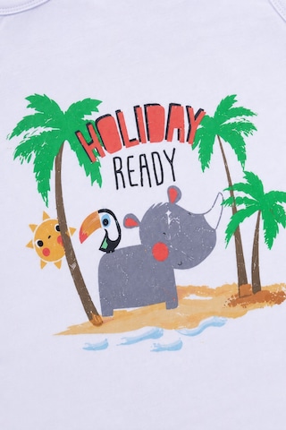 Babyhola Holiday Baskı Erkek Bebek Atlet Şort Yazlık Takım 3521 Gri
