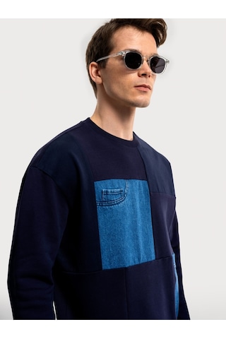 Oversize Erkek Sweatshirt Lacivert