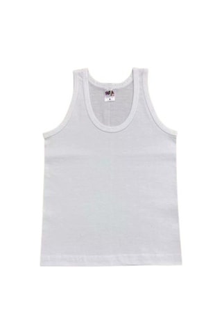 Kota Kids Erkek Çocuk Düz Kalın Askılı Atlet 6 Adet Beyaz