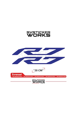 Yamaha R7 Uyumlu Yazı Sticker Yüksek Kalite Özel Kesim Folyo 2'li Set Lacivert