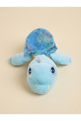 Peluş Kaplumbağa Parlak Kumaş-25 Cm Mavi