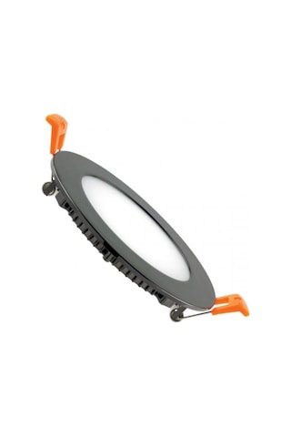 12w Siyah Sıva Altı Yuvarlak Led Panel 6500k Beyaz Işık 2 Adet