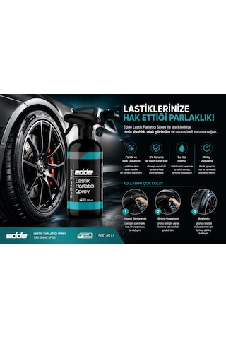 Edde Araba Araç Oto Lastik Parlatıcı Temizleyici Sıvı Lastik Temizleme 500 Ml Oto Detailing