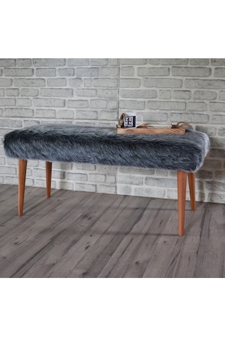 Retro Bench Antrasit Peluş Antrasit Peluş