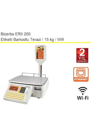 Bizerba Erıı 200 Etiketli Barkodlu Terazi 15 Kg