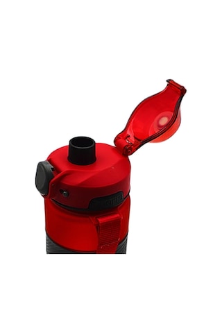 Noki Su Matarası Tritan Auto Kapak Soft Touch Silikon Bantlı Askılı 750 Ml Kırmızı