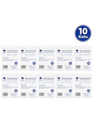 Sarı Heparin Kapağı Steril 100'lü 10 Paket