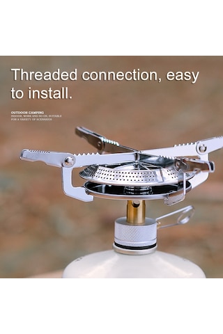 Kosona Dışarıda Kullanıma Uygun Çevirilebilir Gazlı Ocak, Ayarlanabilir Ateş Gücü, Çelik Malzeme, Piknik Ve Kamp Çadırı İçin Pratik Ocak Gümüş