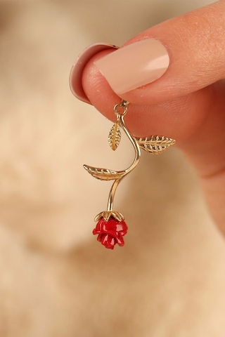 14 Ayar Gül Çiçek Altın Kolye Ucu