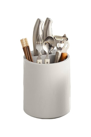 Ezere Çatal - Biçak - Kasik Saklama Ve Kurutma Kutusu Dönebilen Mutfak Düzenleyici - Beyaz Beyaz