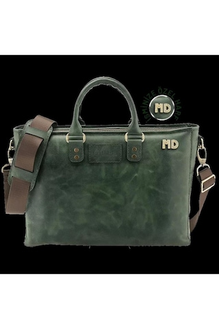 İsme Özel Günlük Kullanım El Omuz Evrak Laptop Çantası - %100 Deri - Ac09004 - Haki-128587 Siyah