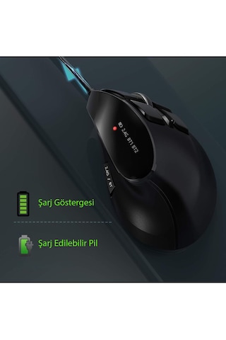 Kenly MC200 Bluetooth Şarj Edilebilir Kablosuz Dikey  Sessiz Mouse