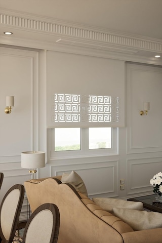 Perdea Lazer Kesim Mat Stor Perde, Lazer Kesimli Historical Serisi, H-6001 Beyaz Renk,110 X 260 Çok Renkli