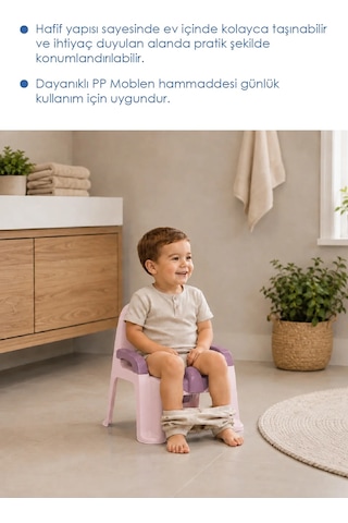 Babyjem Afacan Lazımlık Ergonomik Tuvalet Eğitimi Yardımcısı Soft Pembe