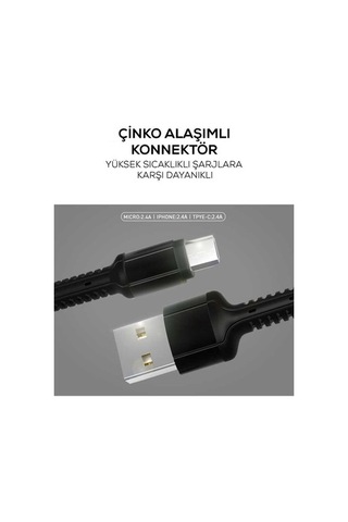 Zore Ls63 Micro Usb Kablo-Mavi