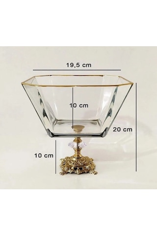 Atabey Home Metal Döküm Ayaklı Gold Detaylı Salata Kasesi Lav Krn299