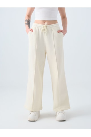 LOFT Straight Fit Kadın Eşofman Altı Ekru
