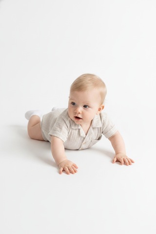 Tiffany Baby & Kids Lycra Müslin Tasarımlı Gömlek Gri