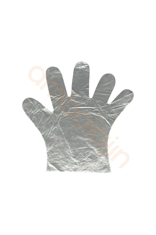 100 Paket Burpak 100'lü Large Tek Kullanımlık Şeffaf Eldiven Hdpe