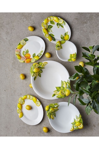 Edelweiss İtaly Beyaz Seramik Servis Tabağı 22x14 Cm