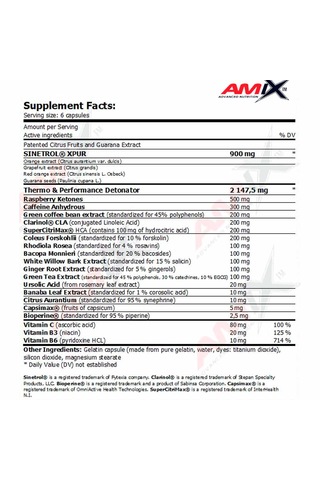 Amix Detonatrol Thermo Fat Burner L-carnitine 90 Caps Aromasız