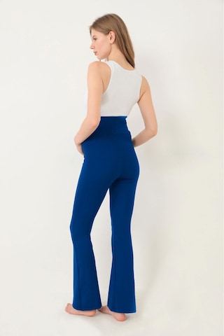 Lacivert Yüksek Bel Hamile İspanyol Paça Kadın Tayt