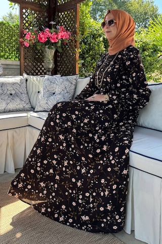 Rabia Şamlı Bihter Kahverengi Elbise Normal