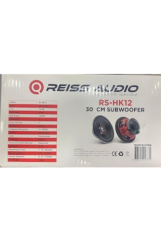 Reıss Audıo Rs-hk12 30cm Subwoofer 1000wat 450rms Kabinsiz