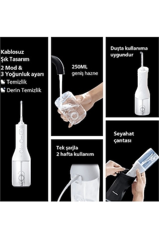 Sonicare Power Flosser 3000 Ağız Duşu Kablosuz, Yedek Başlık - Beyaz Hx3826/31