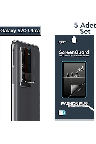 Northcity Samsung Uyumlu Galaxy S20 Ultra Kamera Lens Koruyucu 5 Adet - Darbe Emici, Kabarcıksız Uygulama Ve Çizilmeye Dayanıklı