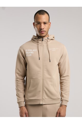 Everlast Boxing Club Regular Kum Erkek Full Zip Kapüşonlu Sweatshirt Kum