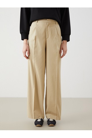 Lcw Modest Bej Loose Fit Keten Karışımlı Kadın Pantolon