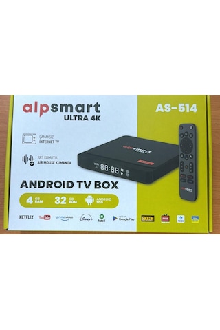 Alpsmart As-514 4gb - 32gb - Sesli Komut - 4k - Android 12 Tv Box