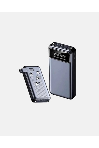 Powerbank 20000 Mah Led Fenerli Ve Çoklu Güvenlik Korumasına Sahip Siyah
