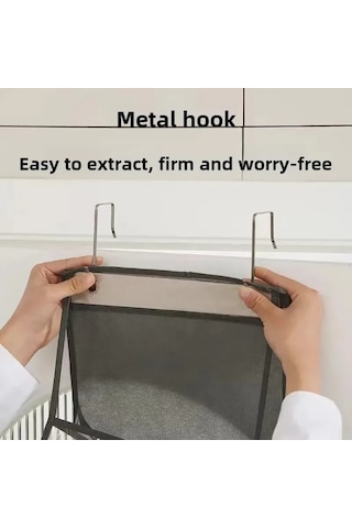 Konesam Duvar Tipi Gri Beşik Organizer, 4 Katlı Görünür Nonwoven Çanta, Dormitorium/banyo/evde Kullanım, Yer Tasarrufu Sağlar, Kolay Kurulum 108cm Diğer